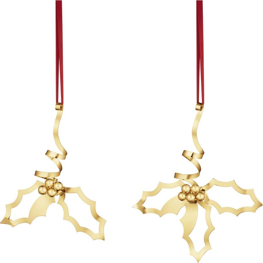 Georg Jensen Bordornaments�t 2 stk, Guldbelagt
