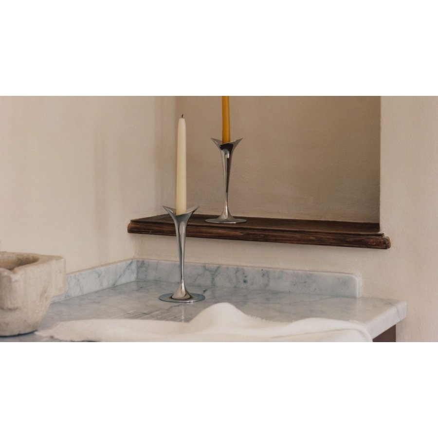 Georg Jensen Bloom Kerzenst�nder 2er Set H20 cm, Blankstahl