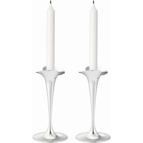 Georg Jensen Bloom Lysestage 2 stk. H20 cm, Blankt St�l