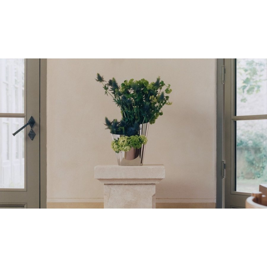 Georg Jensen Fold Vase H32,4 cm, Blankt St�l