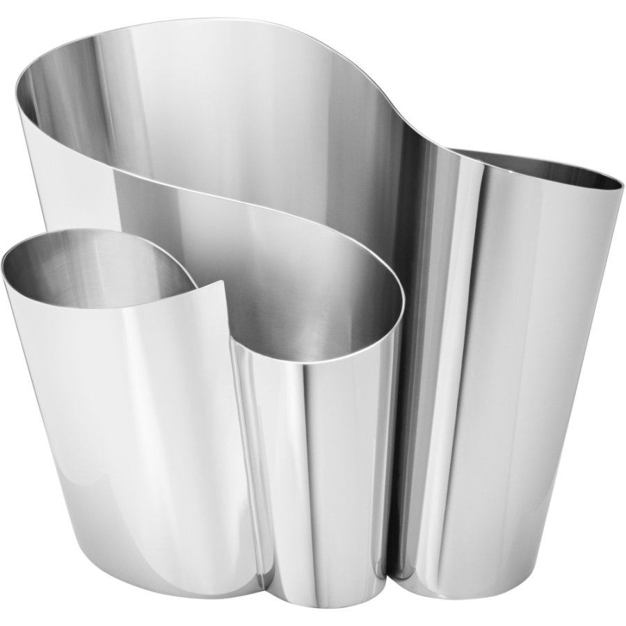 Georg Jensen Fold Vase H19,7 cm, Blankt St�l