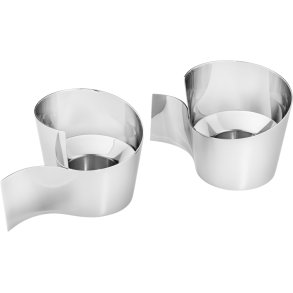 Georg Jensen Fold Fyrfadsstage 2 stk. H8 cm, Blankt St�l