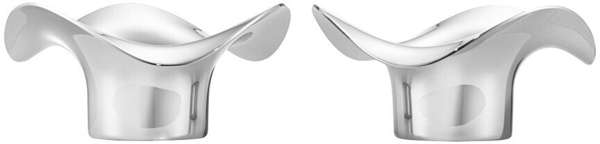 Georg Jensen Cobra Teelichthalter 2er Set, H4,9 cm, Stahl glnzend