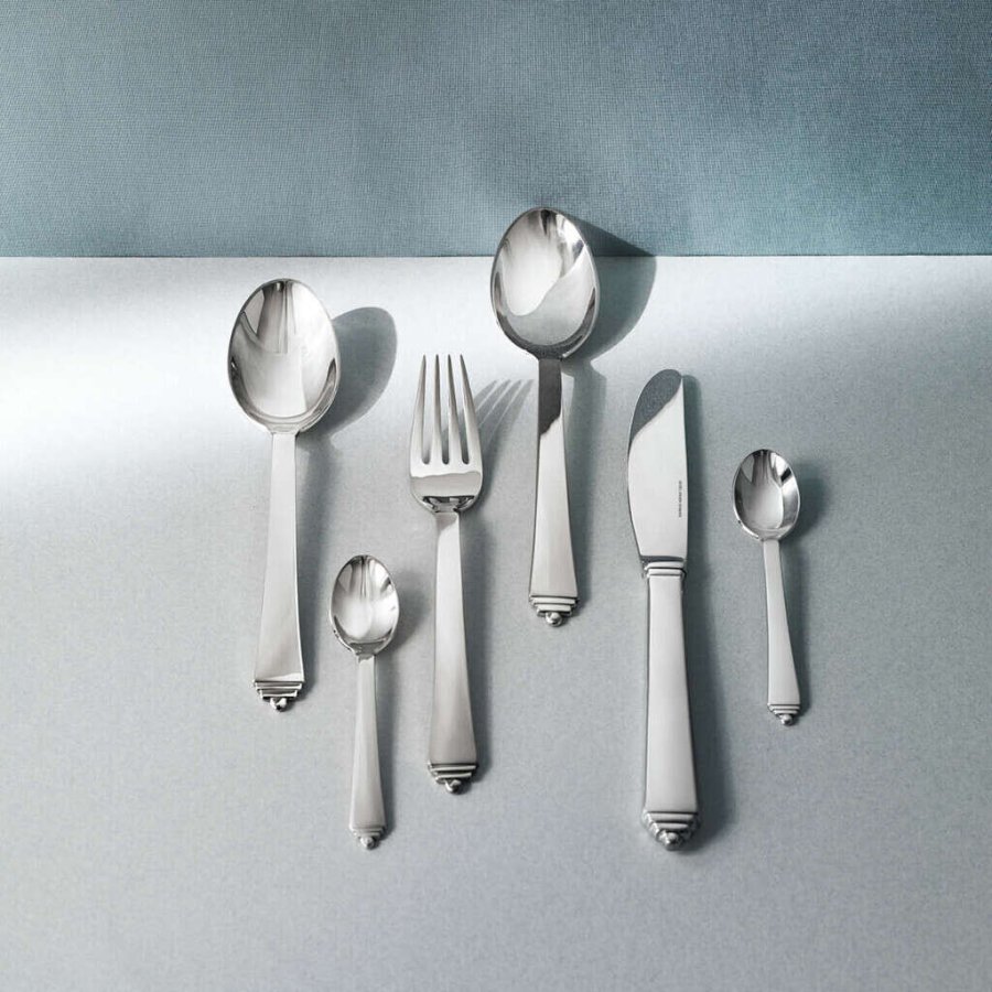 Georg Jensen Pyramide Gabel, Stahl glnzend