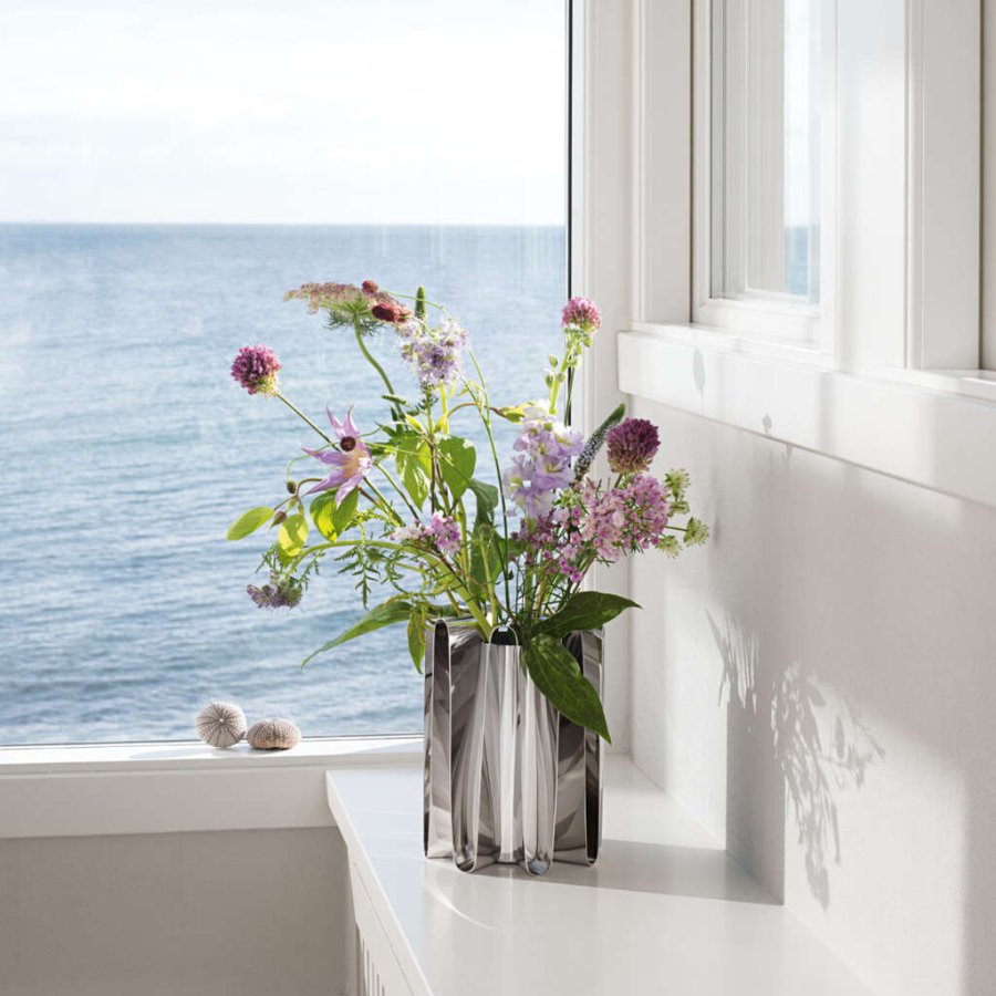 Georg Jensen Frequency Vase 22 cm, Blankt Stl