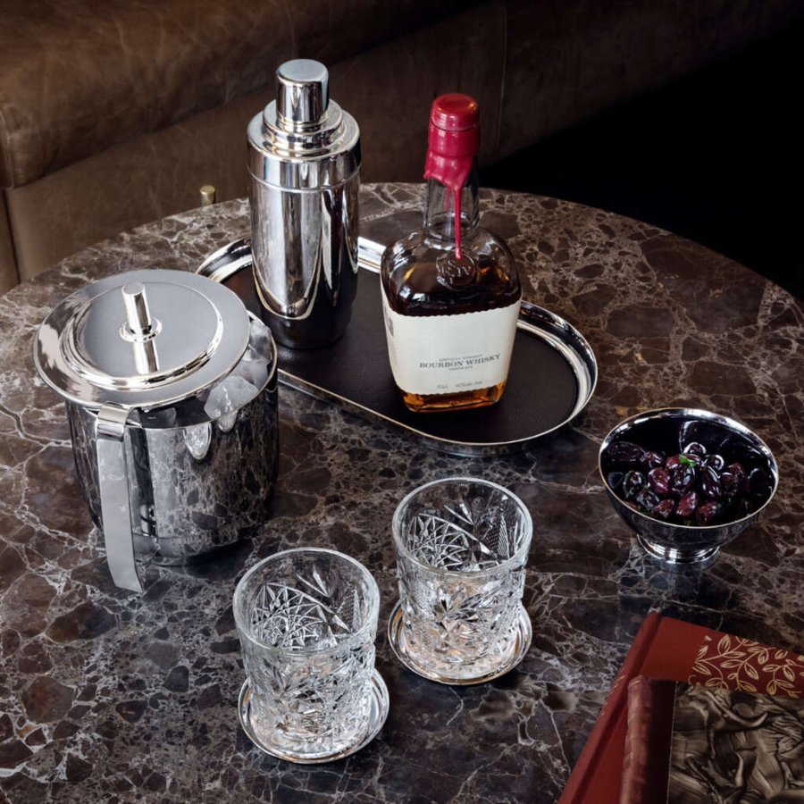 Georg Jensen Manhattan Bordskner til glas 9,5cm, Blankt stl