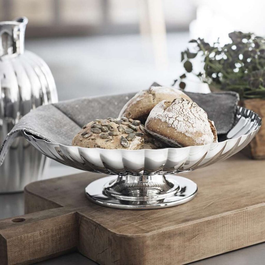 Georg Jensen Bernadotte Fad p Fod 28 cm, Blankt Stl