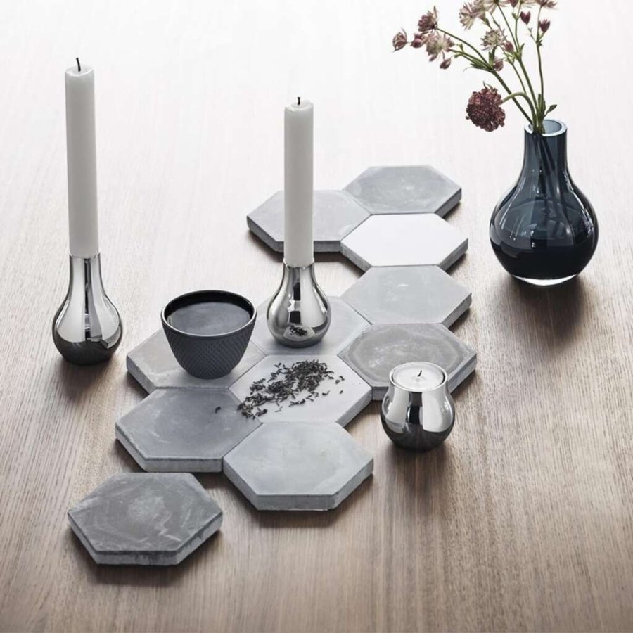 Georg Jensen Cafu Lysestage 2 stk. 7,6 cm, Blankt stl