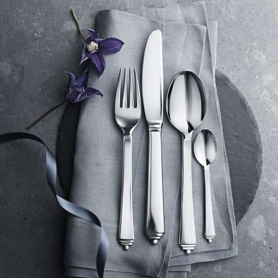 Georg Jensen Pyramide Spisekniv Grill 21,8cm, Blankt stl