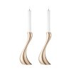 Georg Jensen Cobra Lysestage 2 stk. 24cm, Rosa Guldbelagt