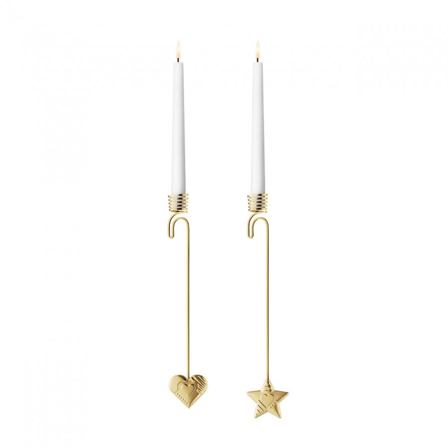 Georg Jensen Hjerte og Stjerne Lyseholdere 2019, Guldbelagt