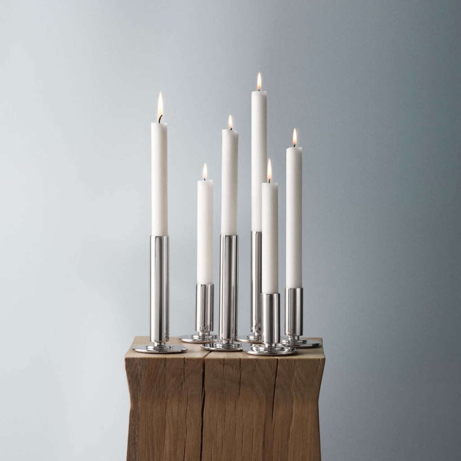 Georg Jensen Manhattan Lysestage 8,5cm, Blankt stl