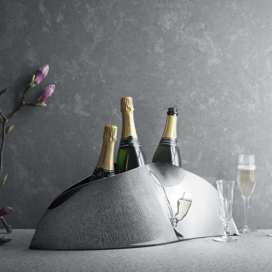 Georg Jensen Indulgence Champagnerkühler 60 cm, Stahl glänzend