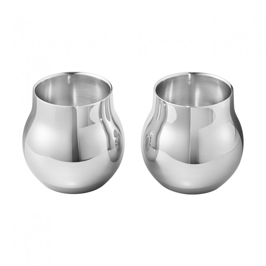 Georg Jensen Cafu Teelichthalter 2er Set 5,8 cm H5,8 cm, Blankstahl