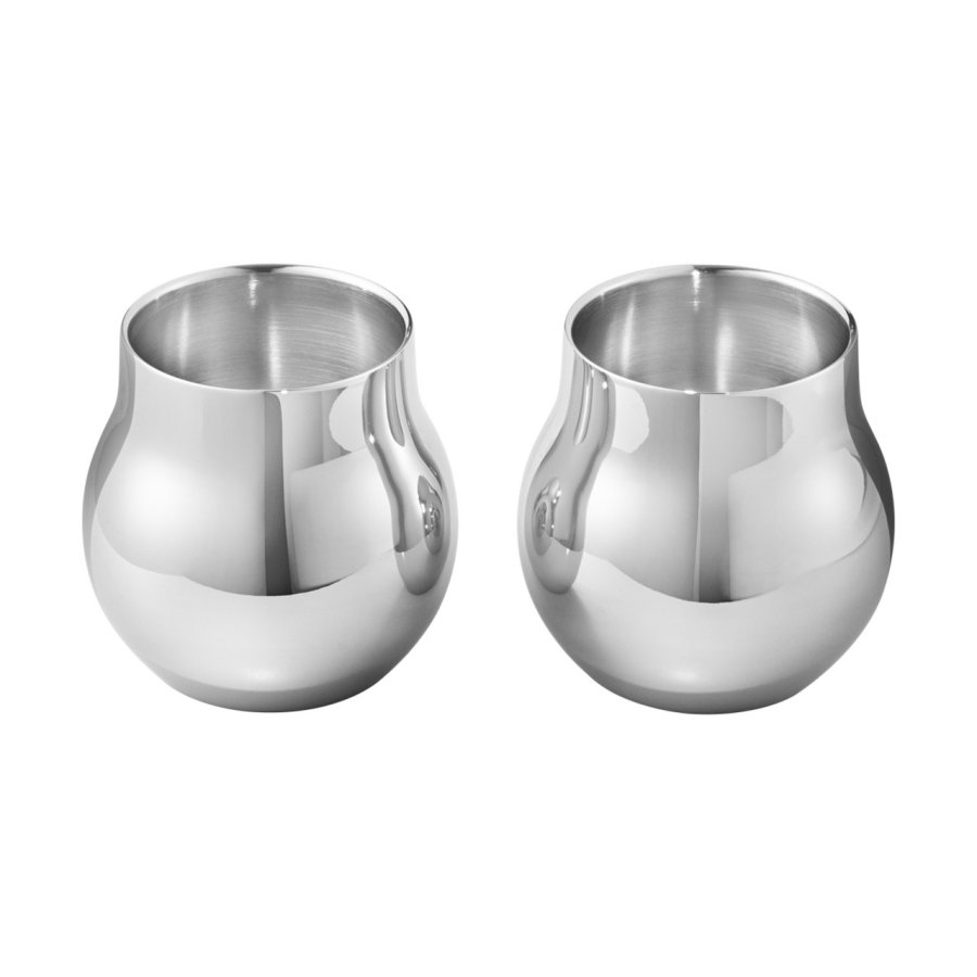 Georg Jensen Cafu Teelichthalter 2er Set 5,8 cm H5,8 cm, Blankstahl
