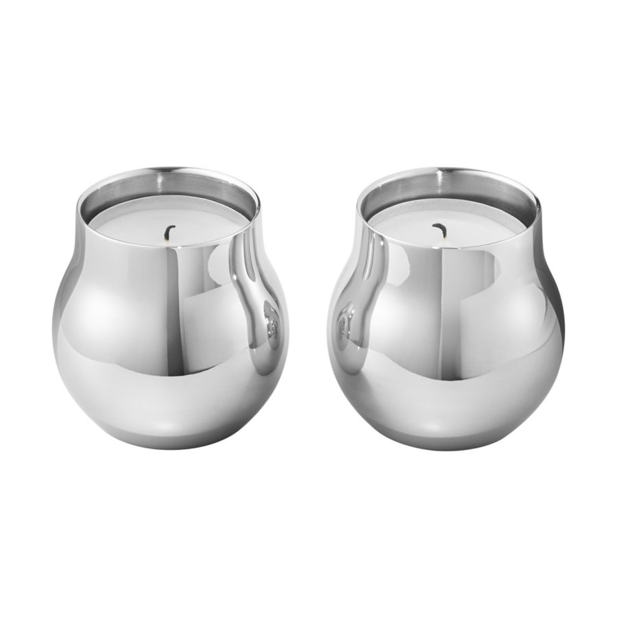 Georg Jensen Cafu Teelichthalter 2er Set 5,8 cm H5,8 cm, Blankstahl