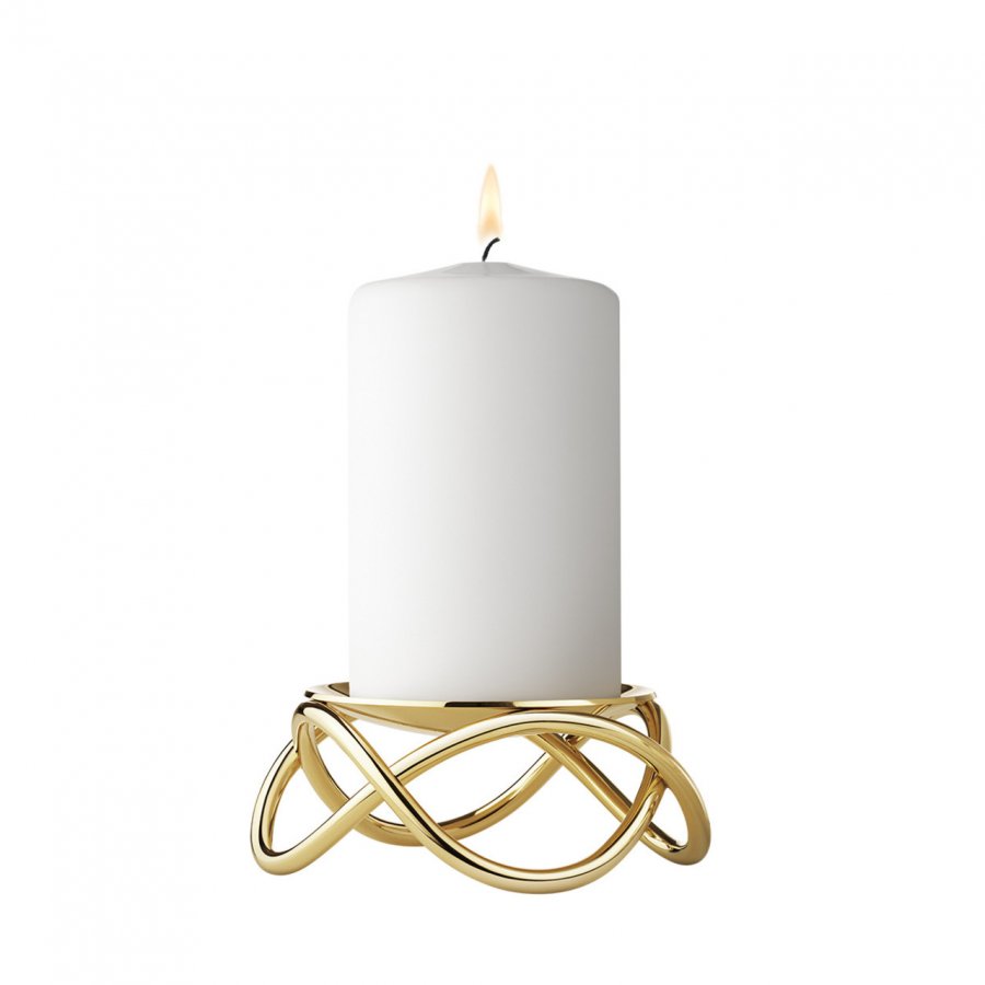 Georg Jensen Glow Lysestage 10,4cm, Forgyldt