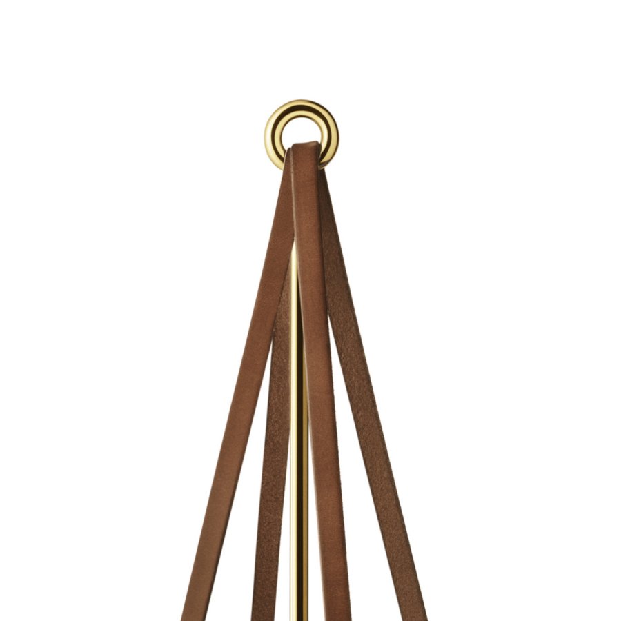 Georg Jensen Season Ständer f. Kerzenhalter 60 cm, Vergoldet/Leder