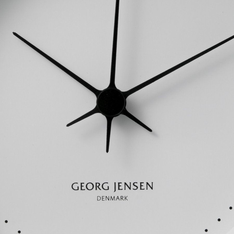 Georg Jensen Henning Koppel Wanduhr 22 cm, Stahl/Weiß