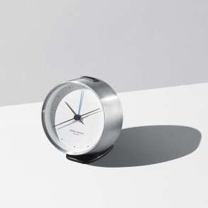 Georg Jensen Henning Koppel Ur m. Alarm 10 cm, Stål/Hvid