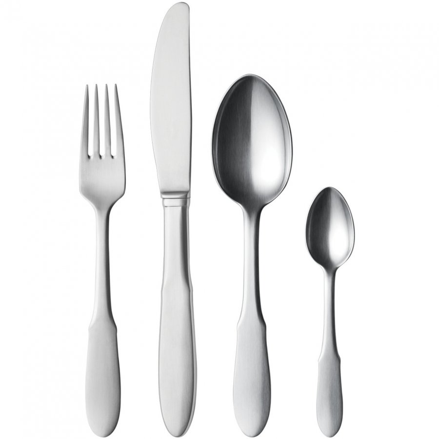 Georg Jensen Mitra Besteck Set 4-teilig, Stahl Matt