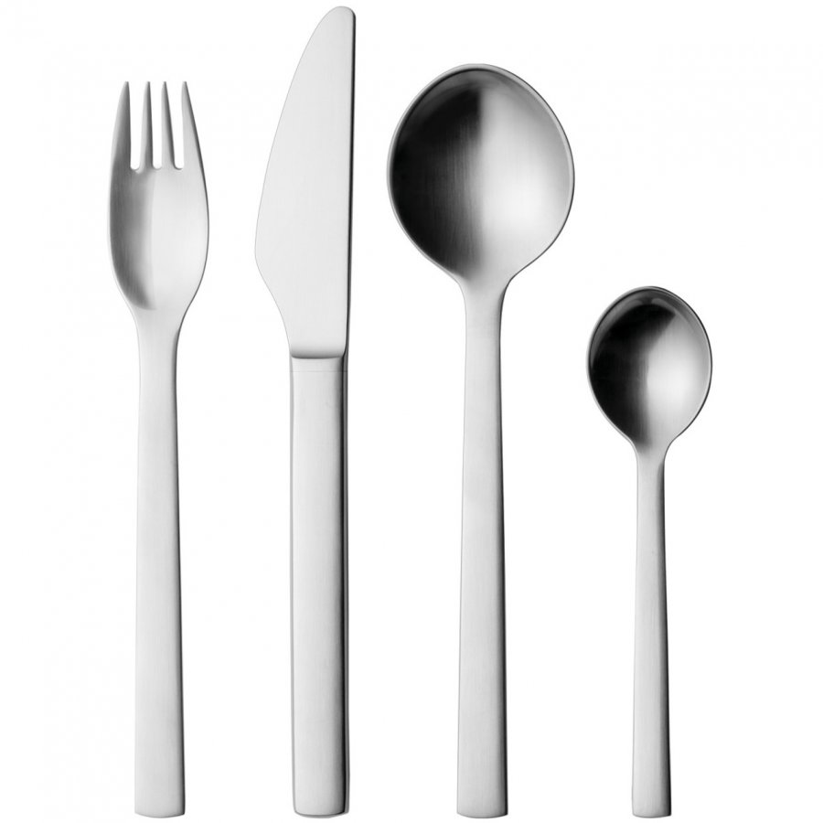 Georg Jensen New York Besteckset 4-teilig, Stahl Matt