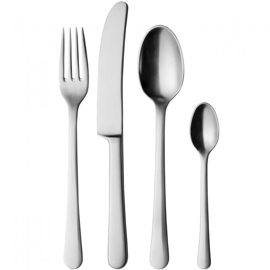 Georg Jensen Copenhagen Besteck Set 4-teilig, Stahl Matt