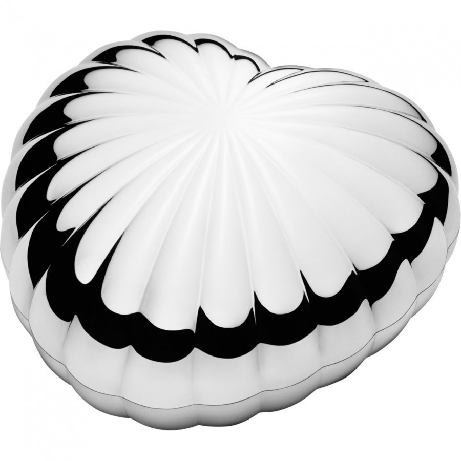 Georg Jensen Legacy Hjerte Bonbonniere 12cm, Krom