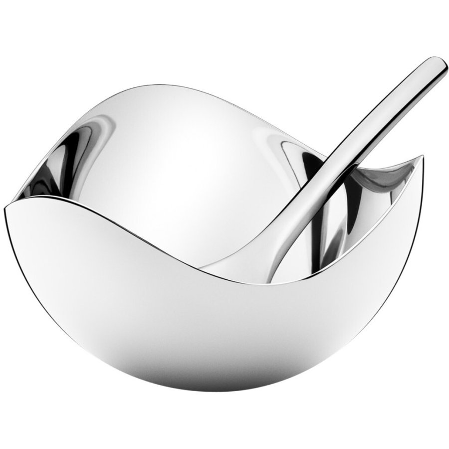 Georg Jensen Bloom Saltkar & Ske 7 cm, Blankt Stl