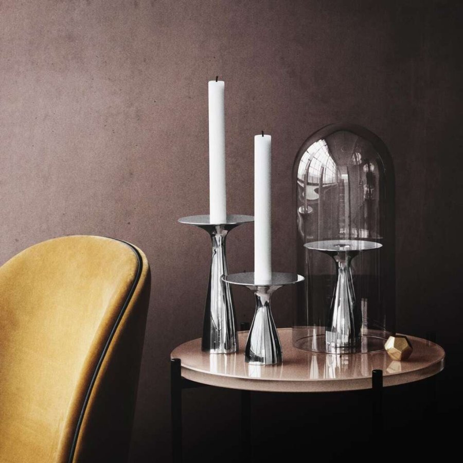 Georg Jensen Alfredo Lysestage 3stk, Blankt st�l