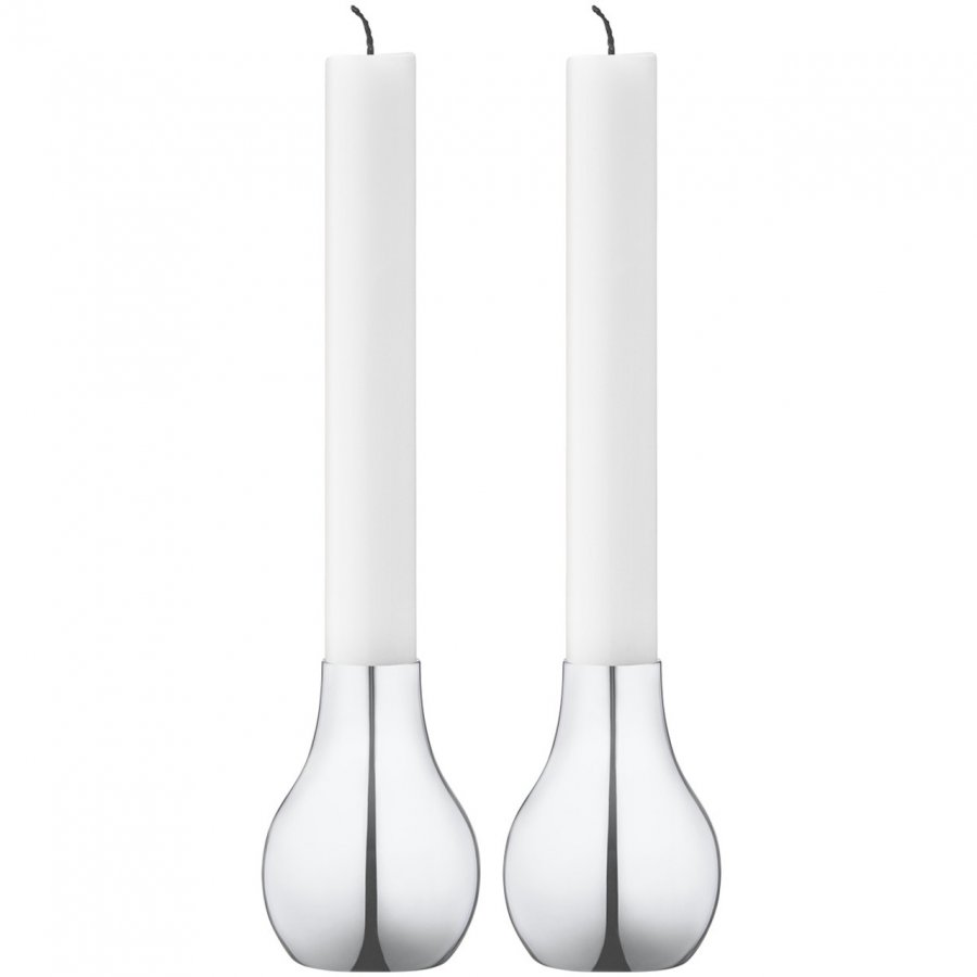 Georg Jensen Cafu Lysestage 2 stk. 7,6 cm, Blankt stl