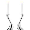 Georg Jensen Cobra Kerzenstnder 2er Set, 20 cm, Stahl glnzend