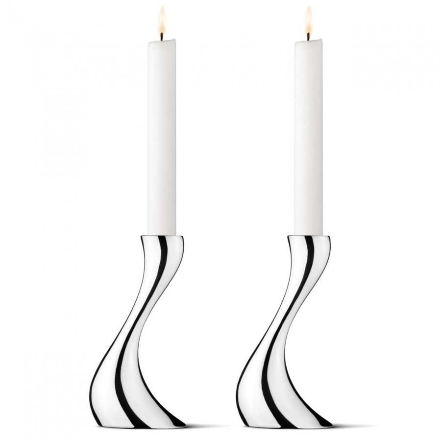 Georg Jensen Cobra Kerzenstnder 2er Set 16 cm, Stahl glnzend