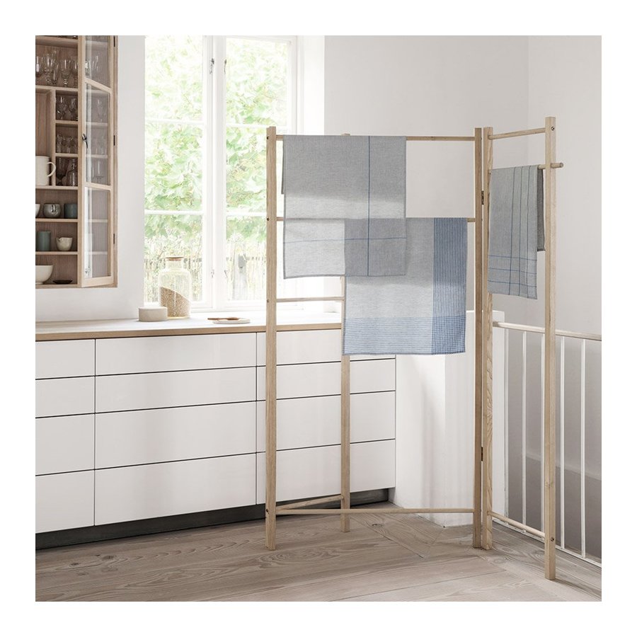Georg Jensen Damask Viskestykke 50x80 cm, RAIN 20 Blue Stripe
