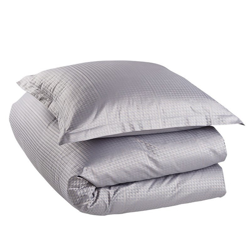 Jensen Damask Dynebetræk FACET quarts, 200x220 cm Sengetøj Hjem.dk