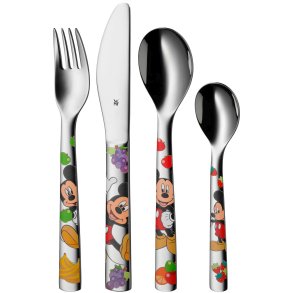 WMF Mickey Mouse B�rnebestiks�t 4 Dele, Cromargan