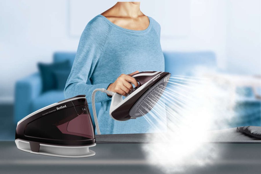 Tefal Express Essential Plus Dampstrygejern, Lilla/Hvid