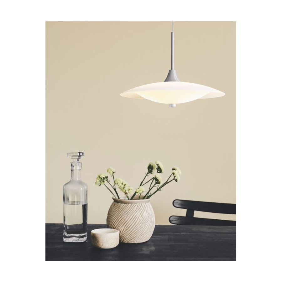 Halo Design Baroni Pendelleuchte 46 cm, Opal/Alu