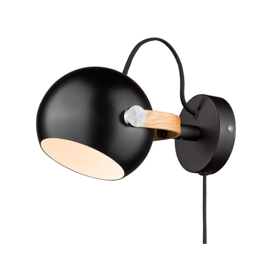 Halo Design D.C Wandlampe 12 cm, Schwarz/Eiche