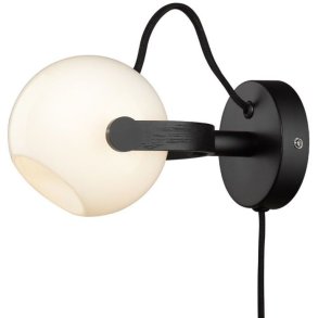 Halo Design D.C Opalic Wandleuchte 12 cm, Opal/Eiche Schwarz