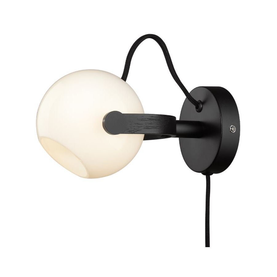 Halo Design D.C Opalic Wandlampe 12 cm, Opal/Eiche Schwarz