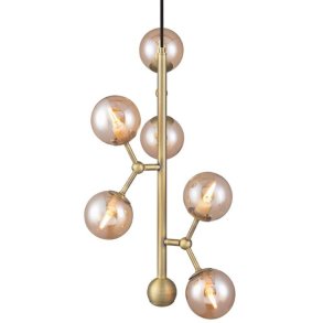 Halo Design Atom Vertical Kronleuchter 30 cm, Amber/Antique Messing