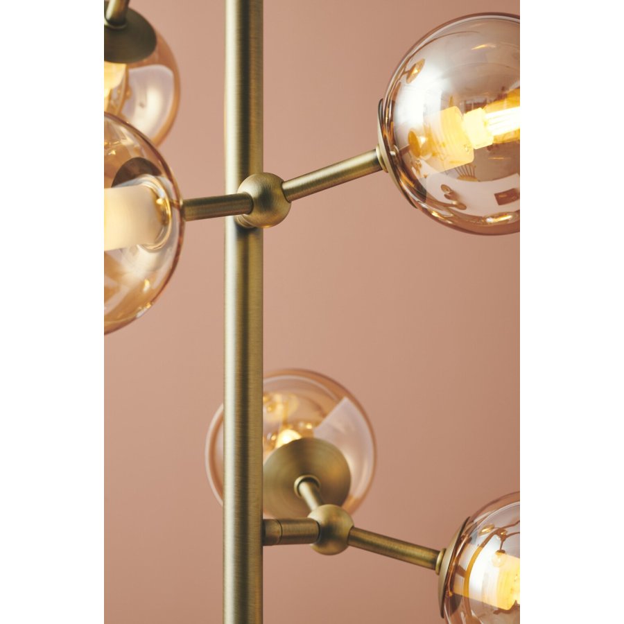 Halo Design Atom Stehlampe 155 cm, Amber/Antique Messing