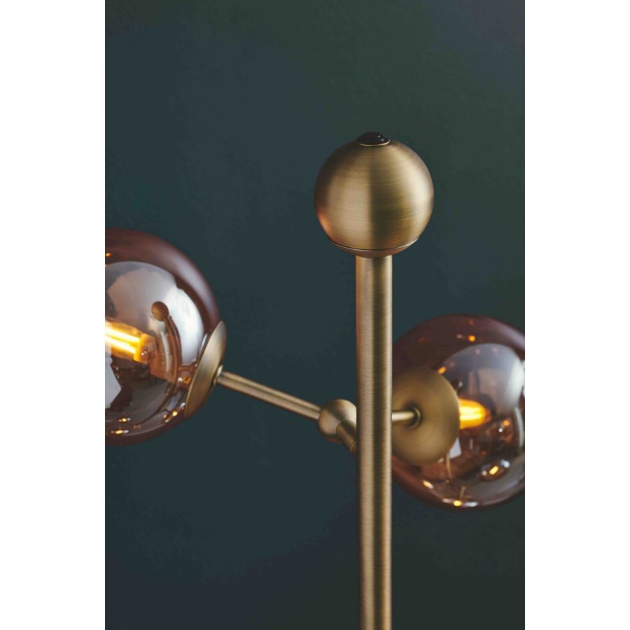 Halo Design Atom Stehlampe 155 cm, Amber/Antique Messing