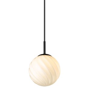 Halo Design Twist Ball Pendel Ø15 cm, Opal/Sort