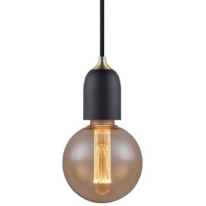 Halo Design Classic Fassung-Set E27, Schwarz/Antique Messing