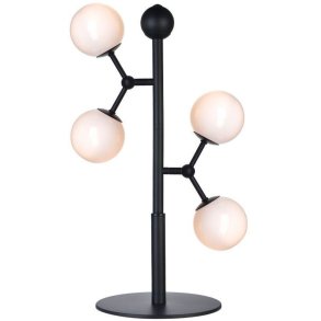 Halo Design Atom Tischlampe H52 cm, Opal/Schwarz