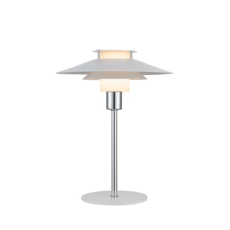 Halo Design Rivoli Tischlampe H33 cm, Wei/Chrom