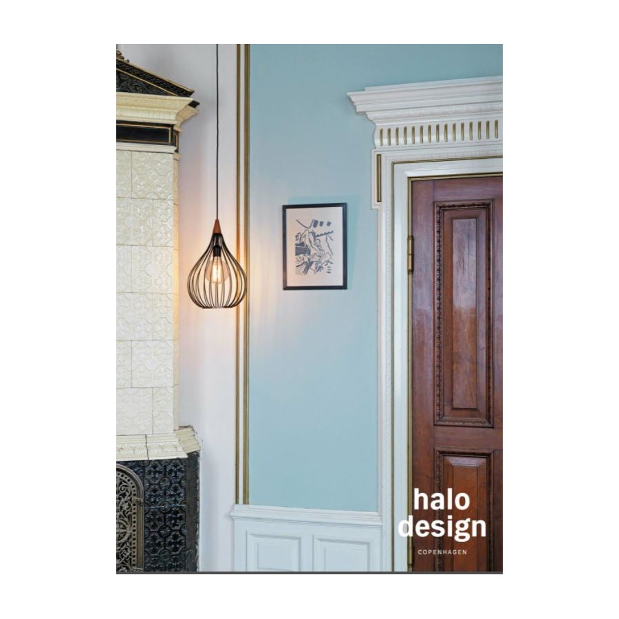 Halo Design Drops Pendelleuchte 38 cm, Schwarz/Dunkles Holz