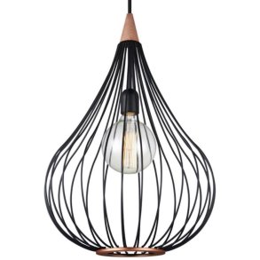 Halo Design Drops Pendel Ø38 cm, Sort/Mørkt Træ
